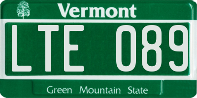 VT license plate LTE089