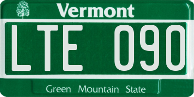 VT license plate LTE090