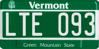 VT license plate LTE093