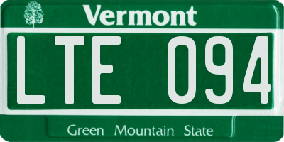 VT license plate LTE094