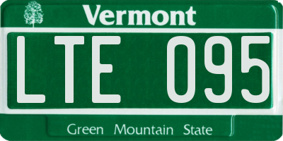 VT license plate LTE095
