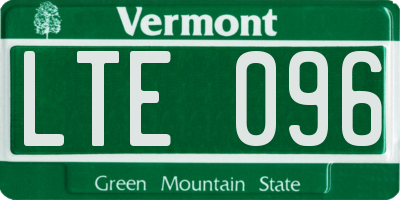 VT license plate LTE096