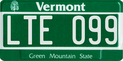 VT license plate LTE099