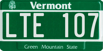 VT license plate LTE107