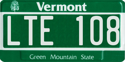 VT license plate LTE108