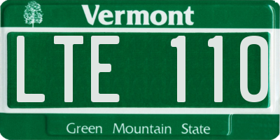 VT license plate LTE110