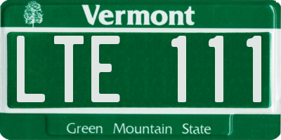VT license plate LTE111