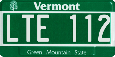 VT license plate LTE112