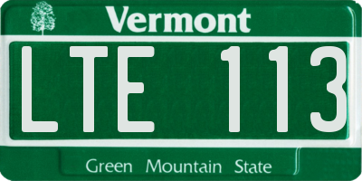 VT license plate LTE113