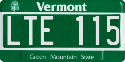 VT license plate LTE115