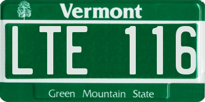 VT license plate LTE116
