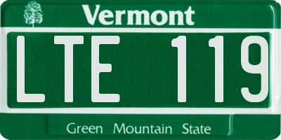 VT license plate LTE119