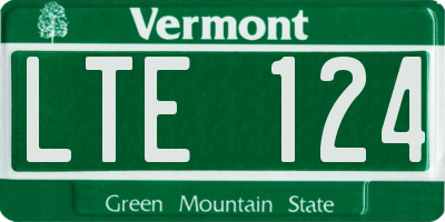 VT license plate LTE124