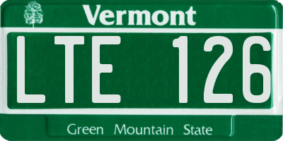 VT license plate LTE126
