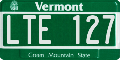 VT license plate LTE127