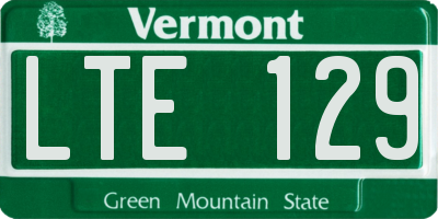 VT license plate LTE129