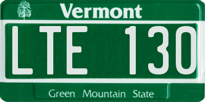 VT license plate LTE130