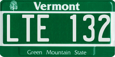 VT license plate LTE132