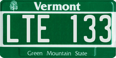 VT license plate LTE133