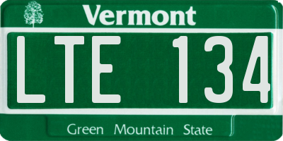 VT license plate LTE134