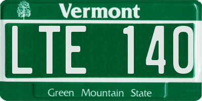 VT license plate LTE140