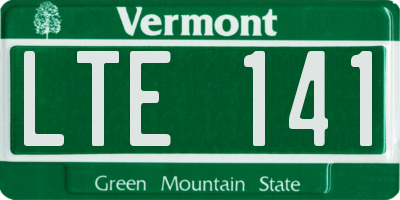 VT license plate LTE141