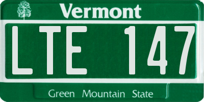 VT license plate LTE147