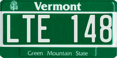 VT license plate LTE148