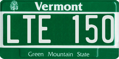 VT license plate LTE150