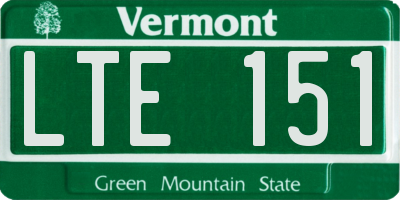 VT license plate LTE151