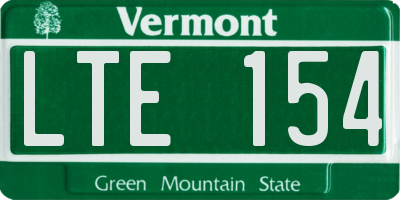 VT license plate LTE154