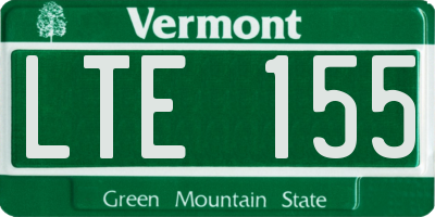 VT license plate LTE155