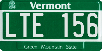 VT license plate LTE156