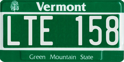VT license plate LTE158