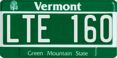 VT license plate LTE160