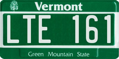 VT license plate LTE161