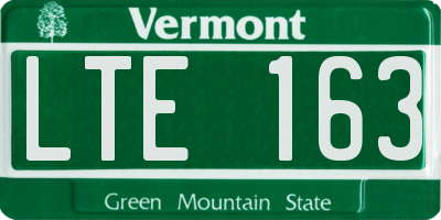 VT license plate LTE163