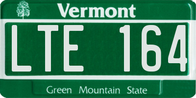VT license plate LTE164
