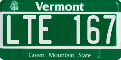 VT license plate LTE167