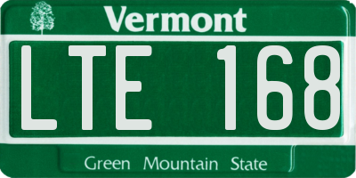 VT license plate LTE168