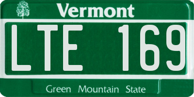 VT license plate LTE169