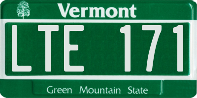 VT license plate LTE171