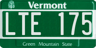 VT license plate LTE175