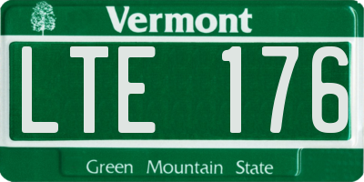 VT license plate LTE176