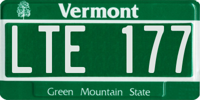 VT license plate LTE177