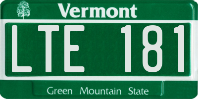 VT license plate LTE181