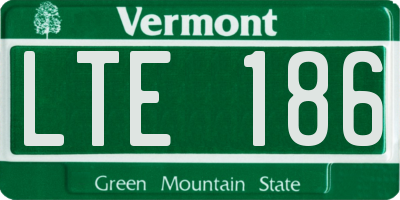 VT license plate LTE186