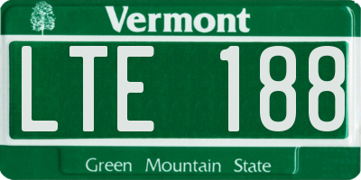 VT license plate LTE188