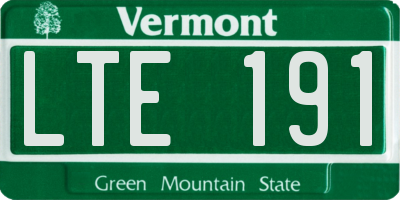 VT license plate LTE191
