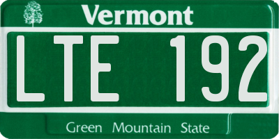 VT license plate LTE192